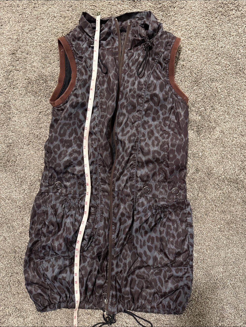 Kids Brown Leopard Print Sleeveless Hooded Pajama Romper
